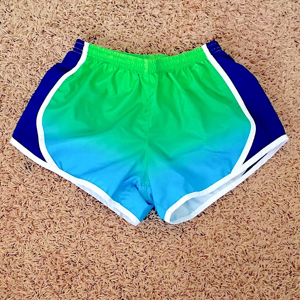 Blue & Green Exercise Shorts